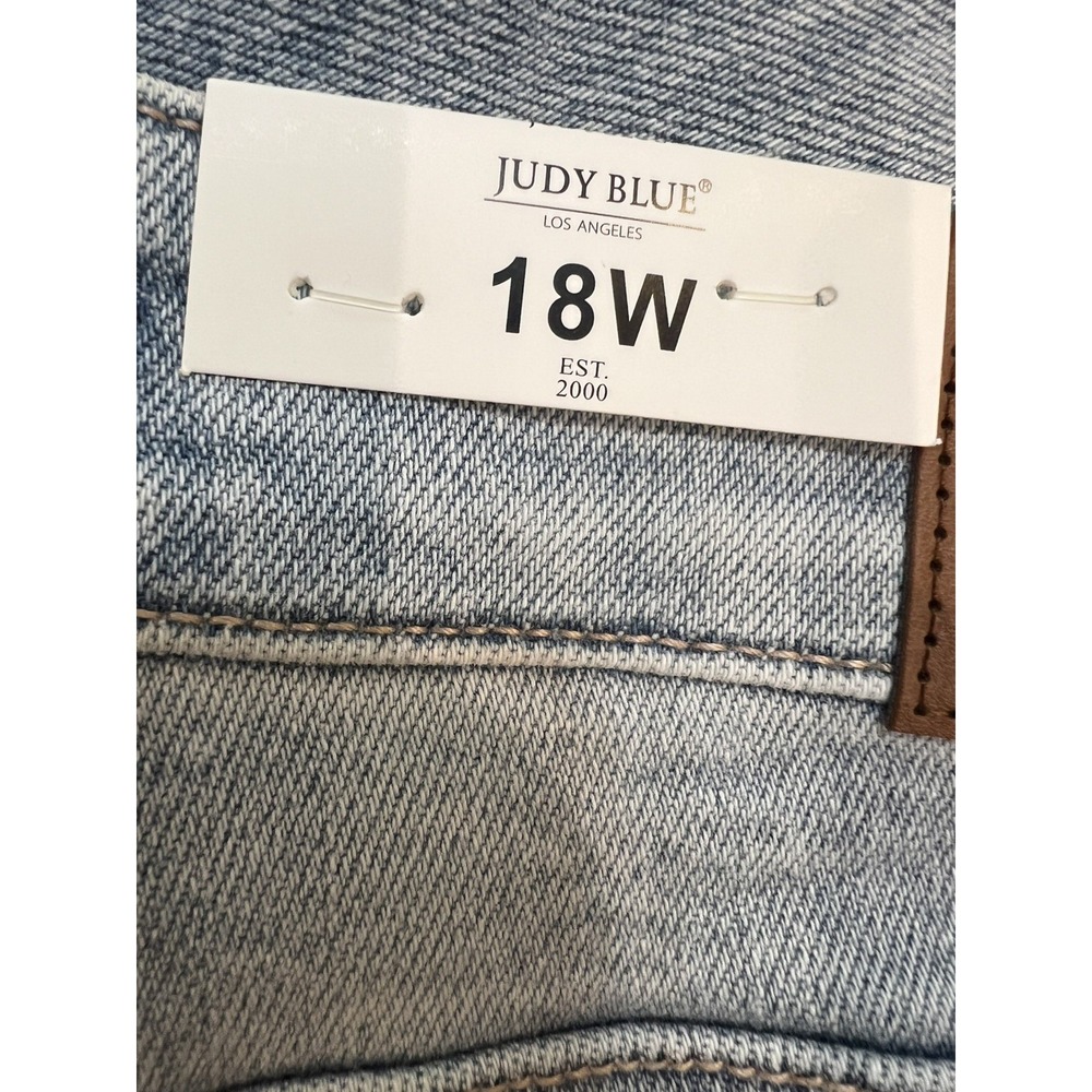 Judy Blue High Waist Light 90's Straight Leg Denim Jeans JB88884 Rigid Front 18w - Picture 8 of 10